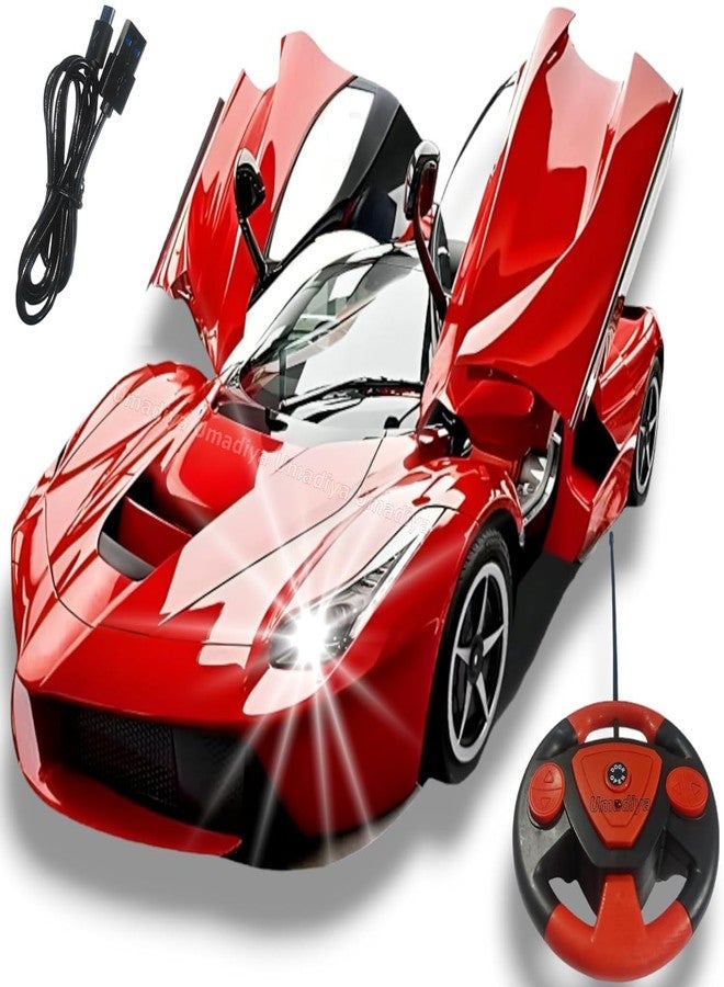 Galaxy Hi-Tech Rechargeable Remote Control Sports Car With Openable Doors, LED Lights for Kids 3-10 Years Old - Big Size RC Car Toy With High Speed, Multicolor - Image 1